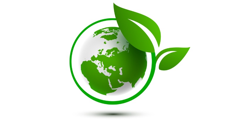 Go Green Image of a green world with a leaf around it