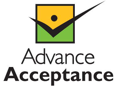 Graphic featuring the logo for Advance Acceptance