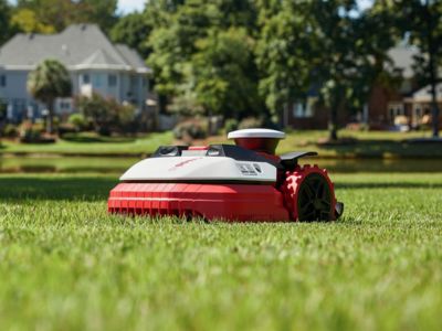 Kress mower in a yard