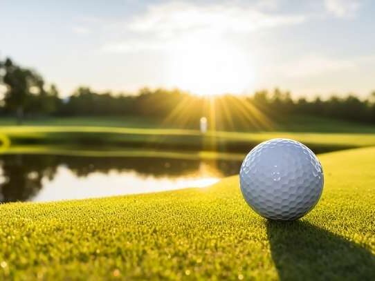 Autonomous fairway mower providing pristine golf course maintenance.
