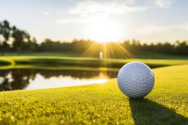 Autonomous fairway mower providing pristine golf course maintenance.